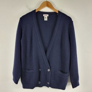 Rodier Vintage Wool Double Breasted Button Up V Neck Cardigan Sweater